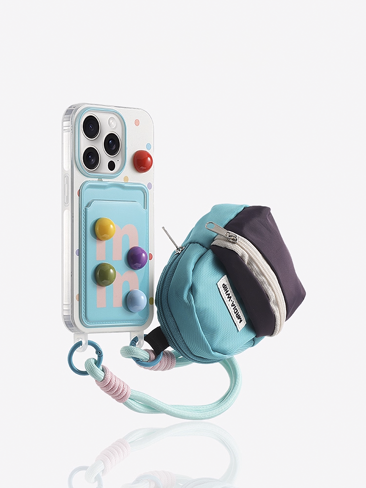 2-in-1 Lanyard Phone Case with Storage Pouch – Eco Silicone, Shockproof & Hands-Free